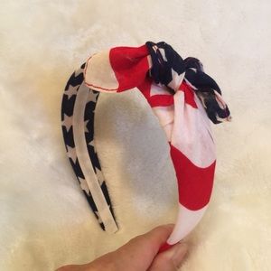 NWOT American flag headband w/ bow